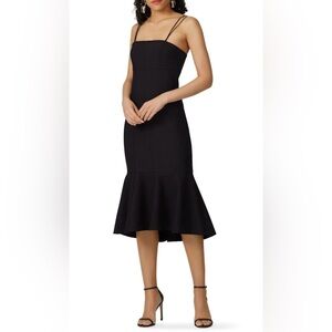 NWT Cinq a Sept Salina Black Midi Dress size 10